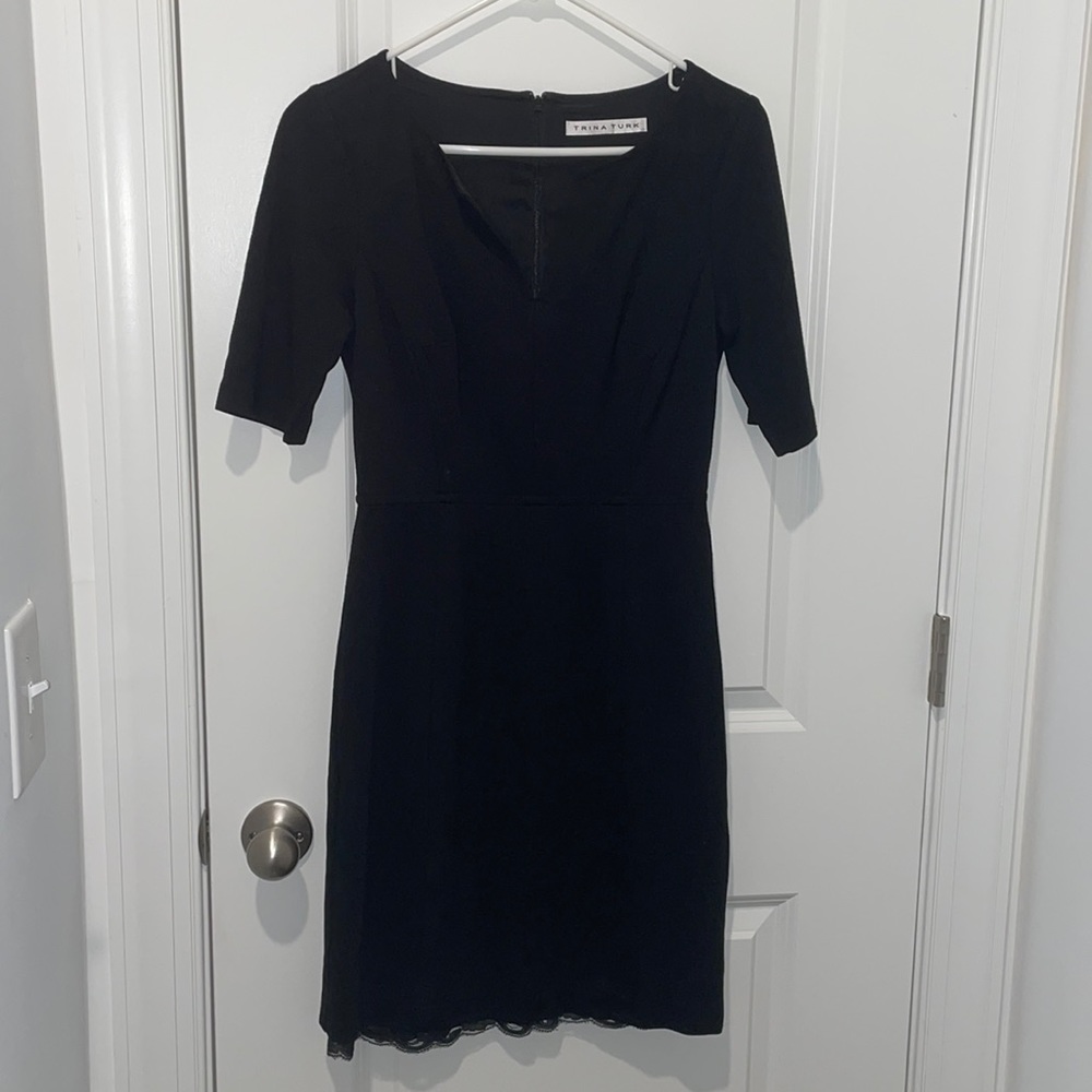 Trina Turk black midi dress size 4